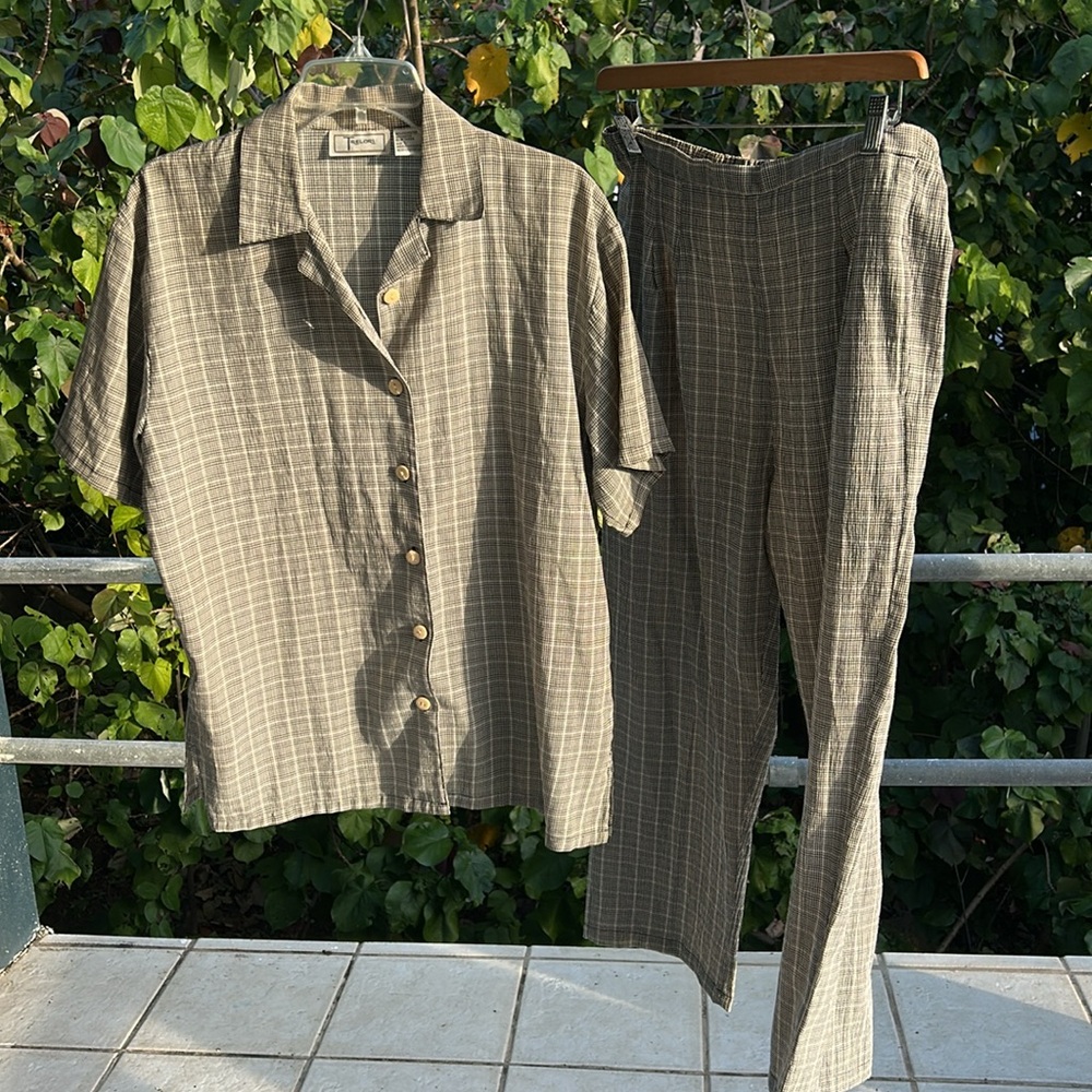 TRELORI STUDIO Vintage Women’s Checkered 2 Piece Set Size M/L